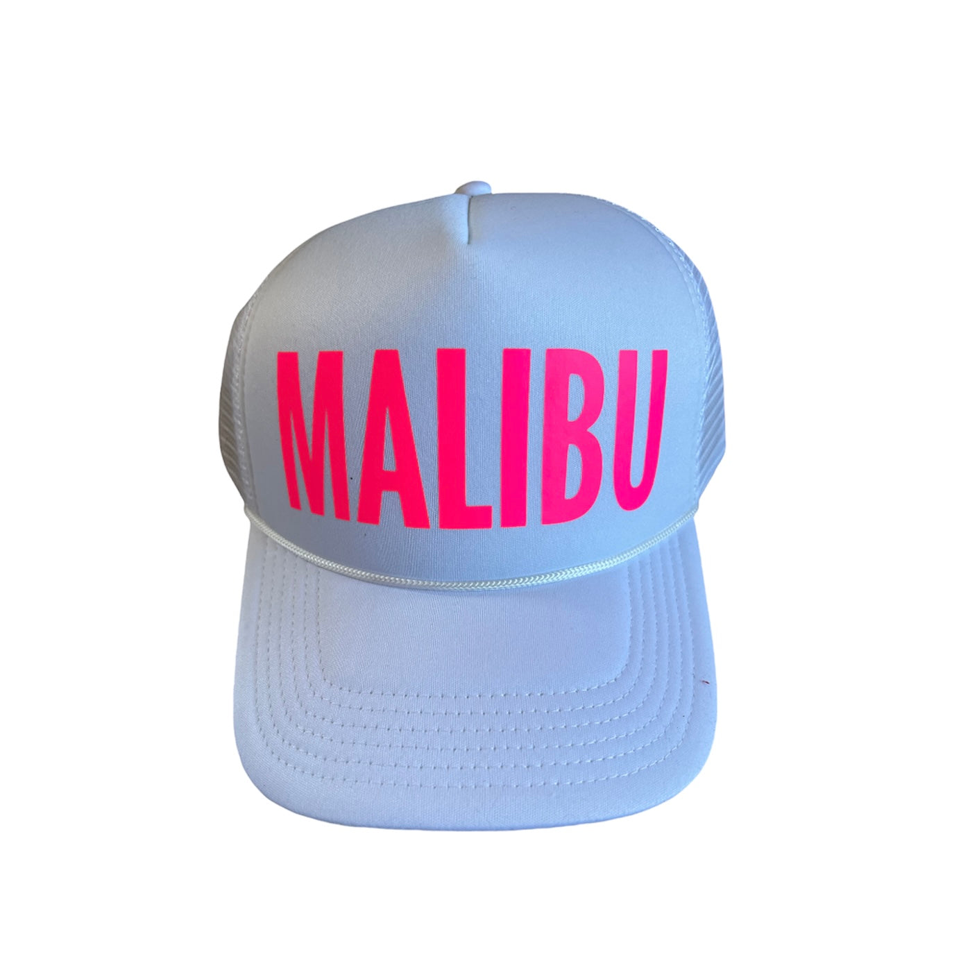 white MALIBU hats