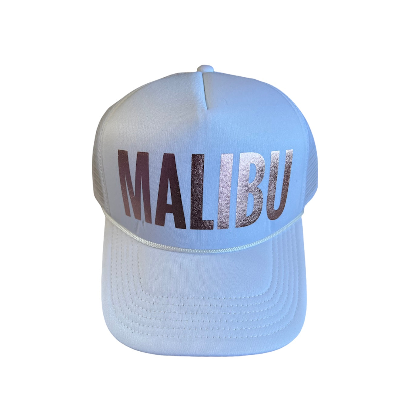 white MALIBU hats