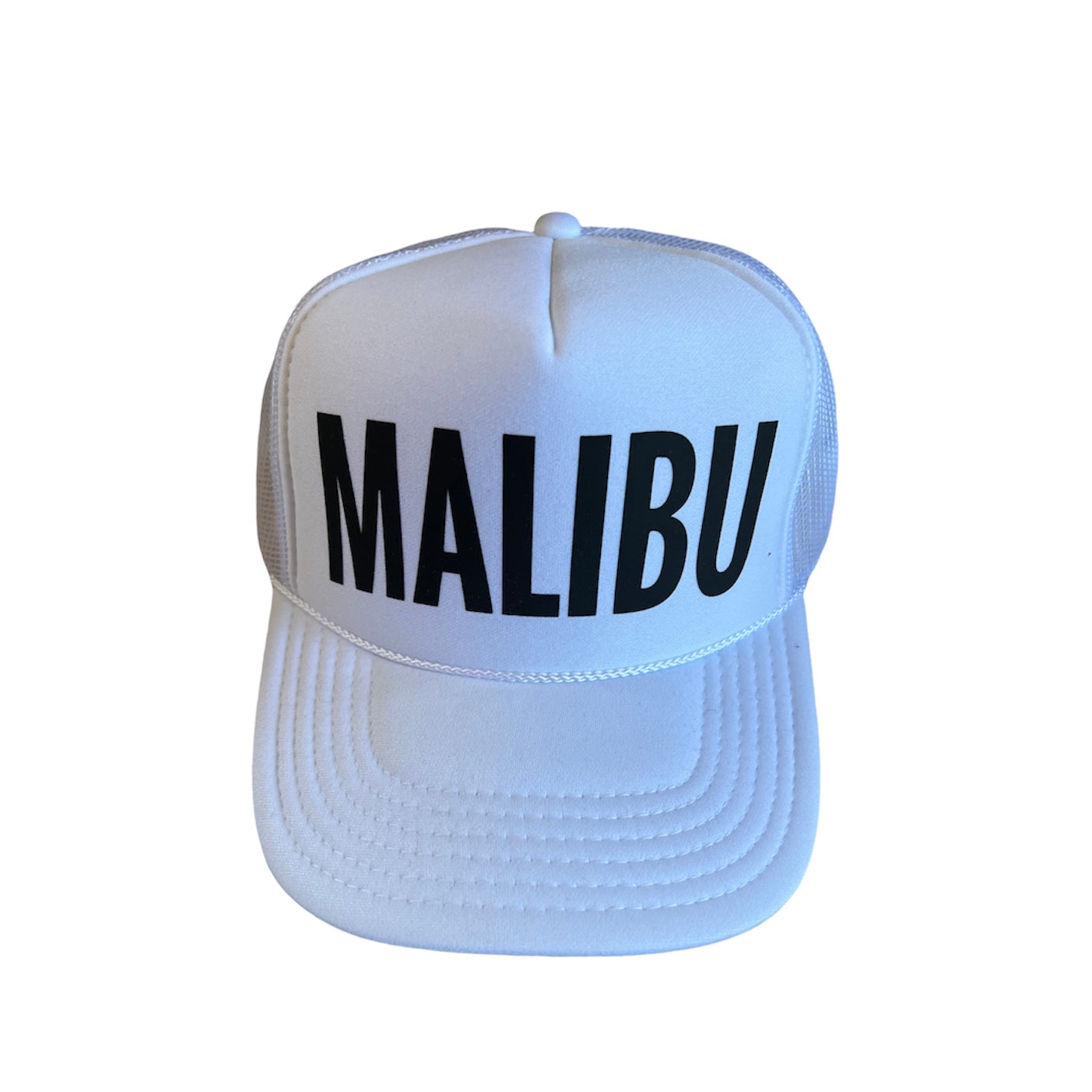 white MALIBU hats